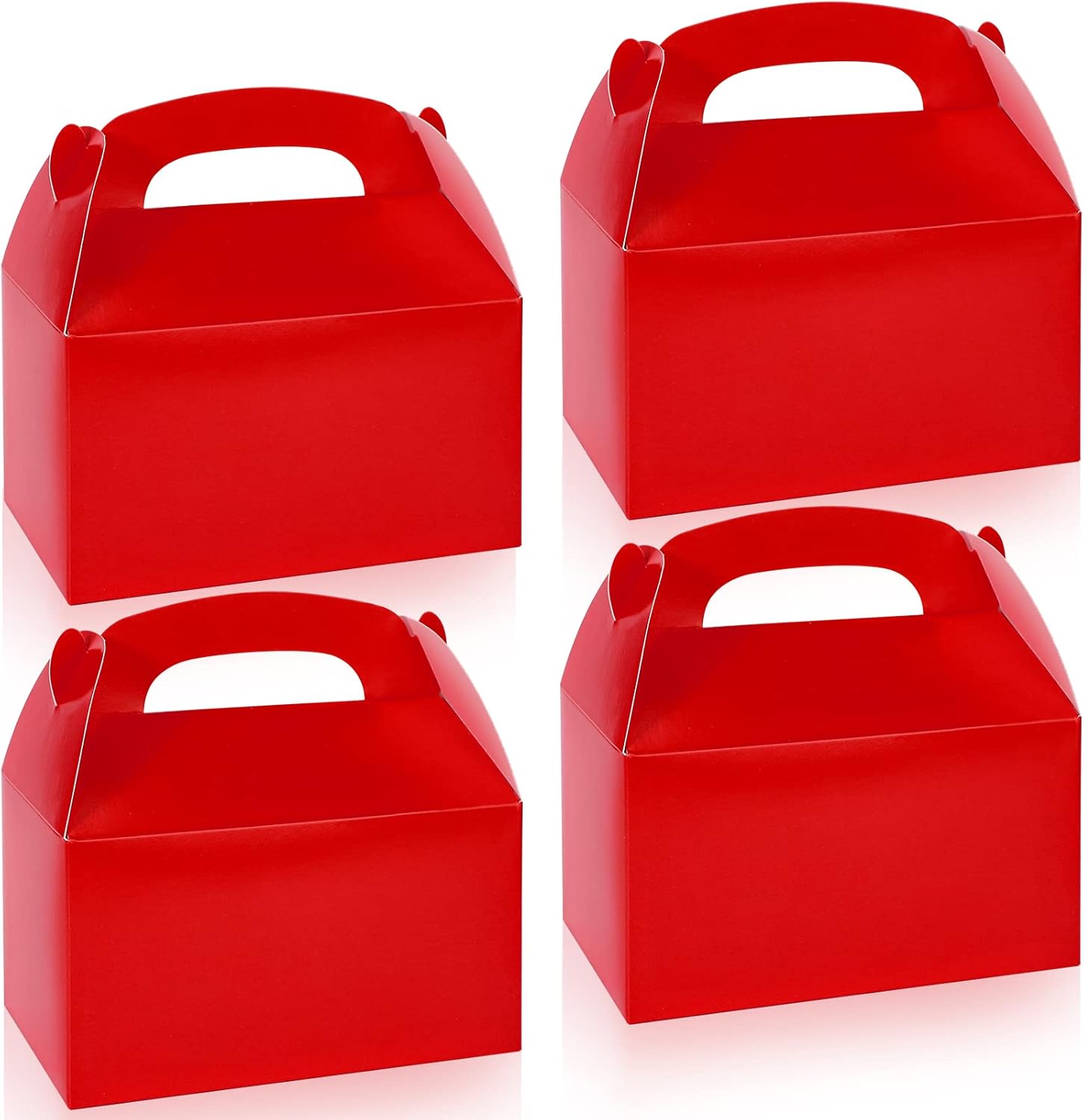 24 Pack Gable Red Candy Treat Boxes with Handles