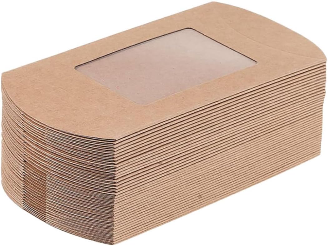 SAFIGLE 50pcs Mini Pillow Candy Box With Clear Window