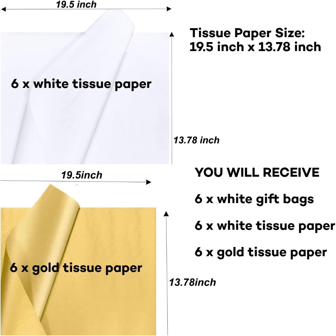 JUNESHE 6 Pack Mini Gift Bags with Handles and Tissue Paper