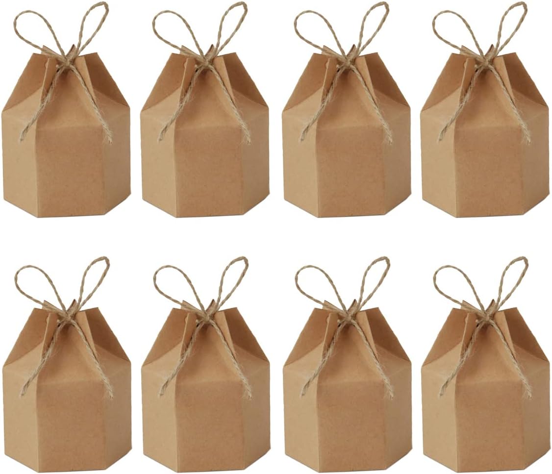 24Pcs Kraft Paper Gift Wrap Boxes with Twine for Small Gifts