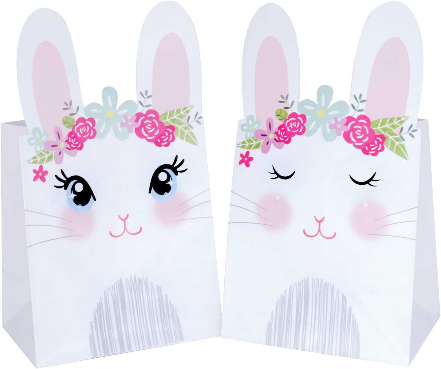 WEEPA 20 Pack Easter Bunny Gift Bags for Kids
