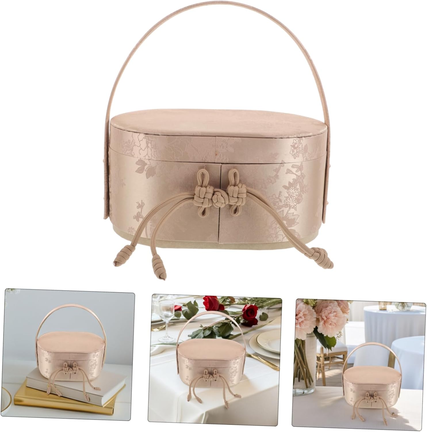 Elegant Wedding Candy Boxes with Handle for Bridal Shower and Engagement Celebrations