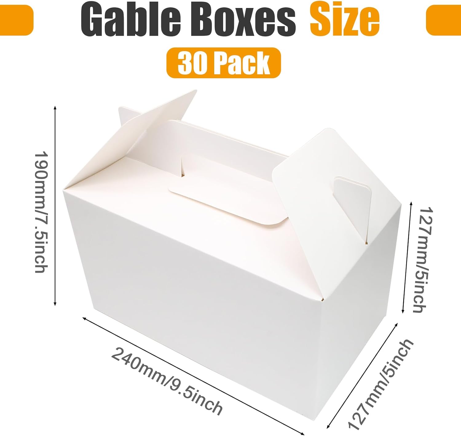 Biaungdo 30 Pack White Gable Boxes for Party Favor