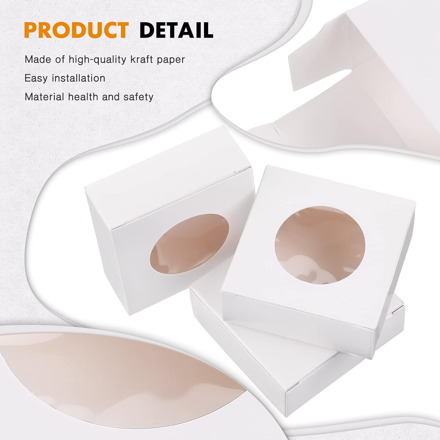 Chinco 30 Pcs Kraft Paper Gift Boxes with Clear Window