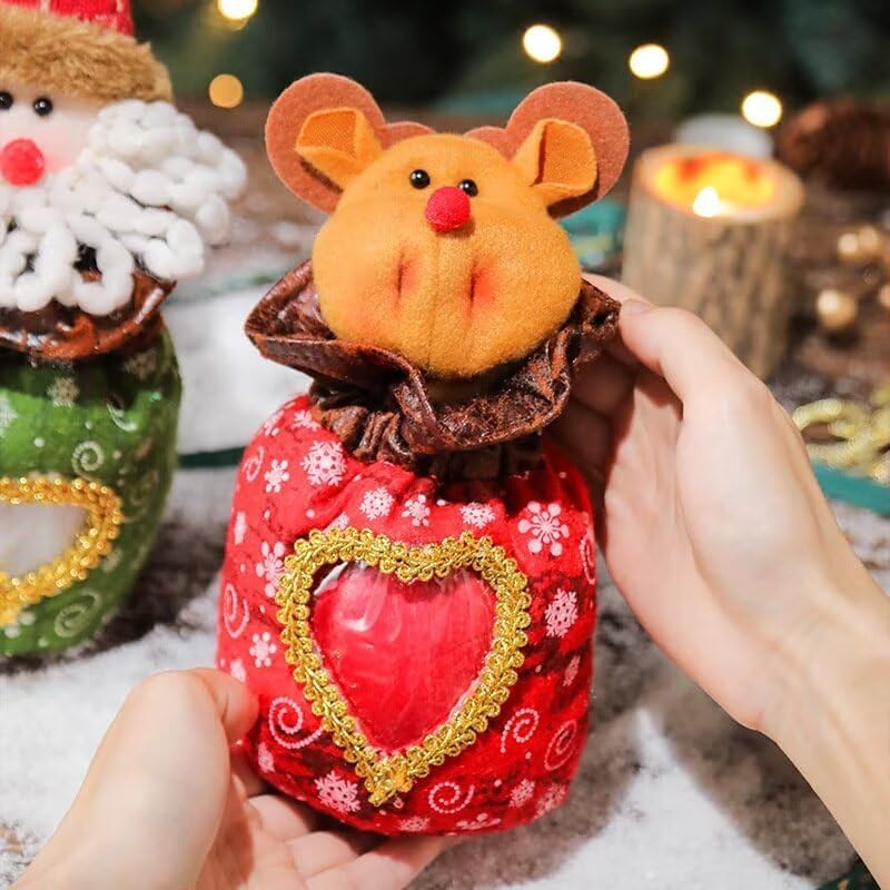 Kerio Christmas Gift Bag Velvet Apple Bear Party Favors