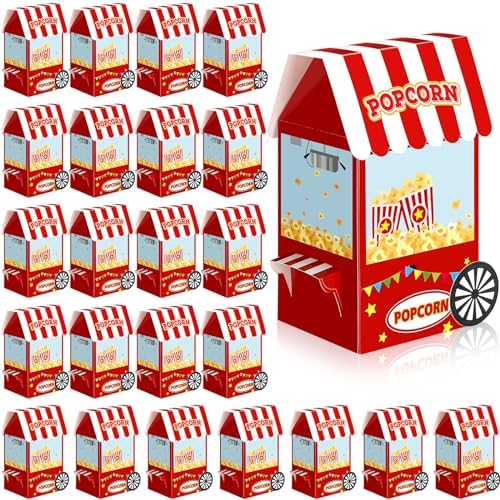 Trandraft 24 Pcs Circus Popcorn Boxes