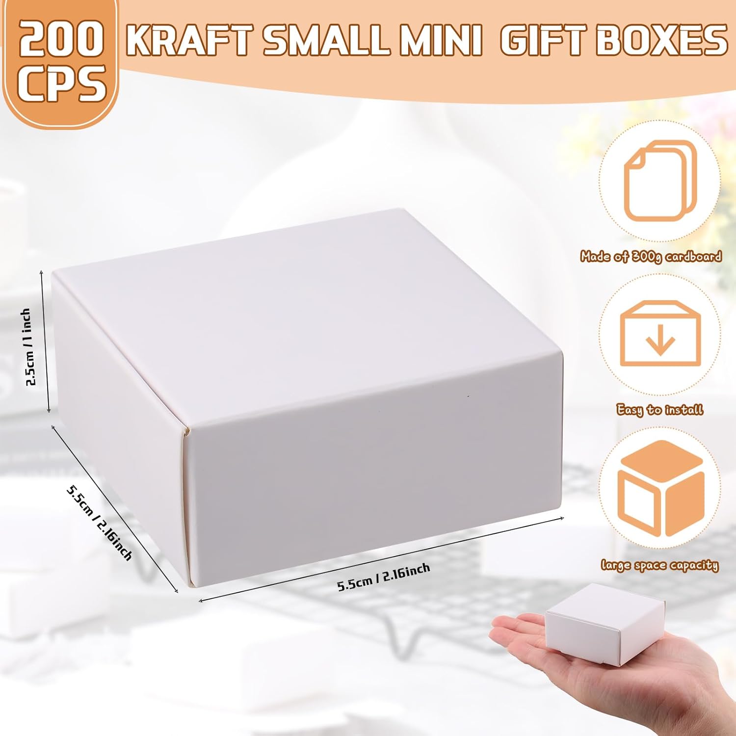 200 Pcs Small Kraft Gift Boxes for Jewelry Earrings Bracelets