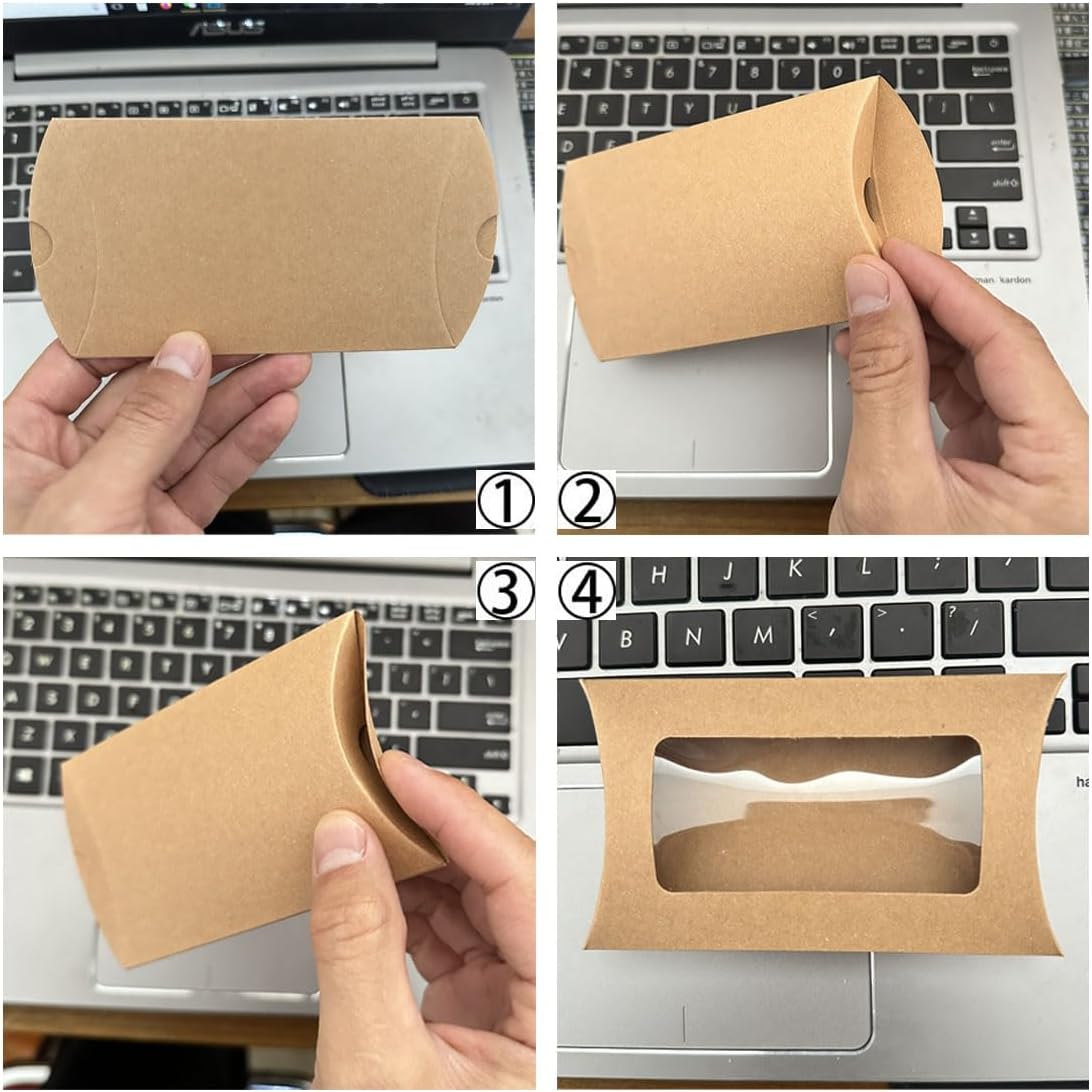 50Pcs Mini Cookie Box with Window for Party Favors