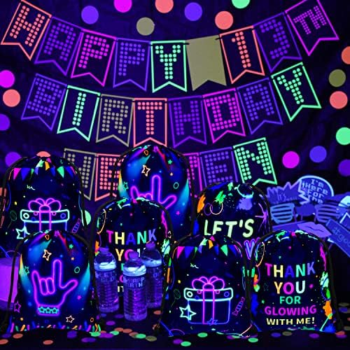 XJLANTTE Glow in the Dark Party Bags with Drawstring