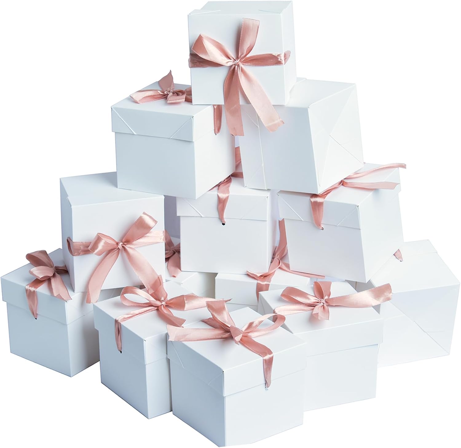 6x6x6 White Gift Boxes with Lids 12 Pcs