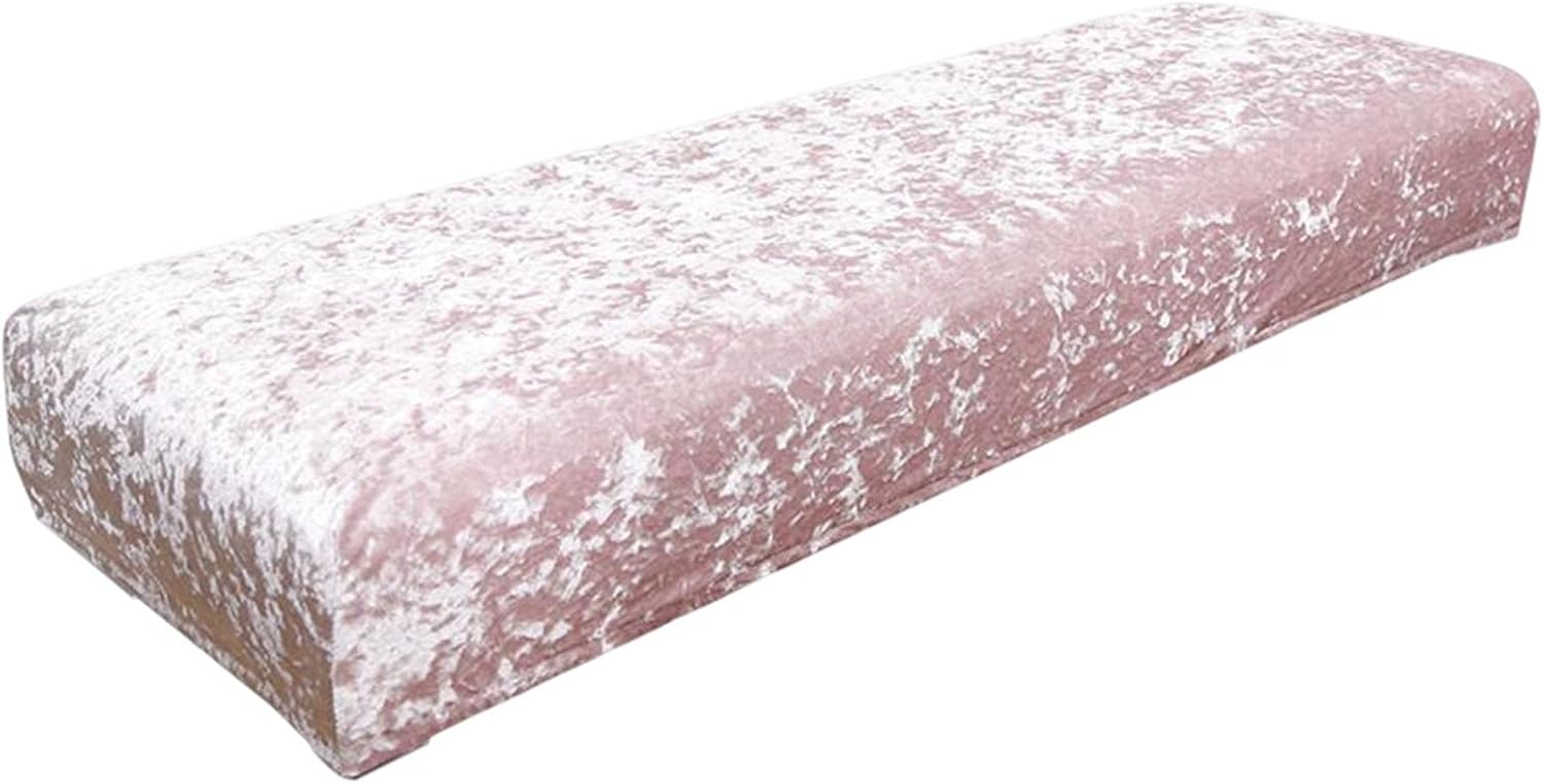 Pink Elastic Bench Cover for Dining Room and Bedroom