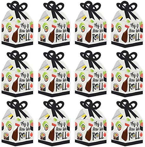 Big Dot of Happiness Lets Roll Sushi Bow Boxes Set of 12