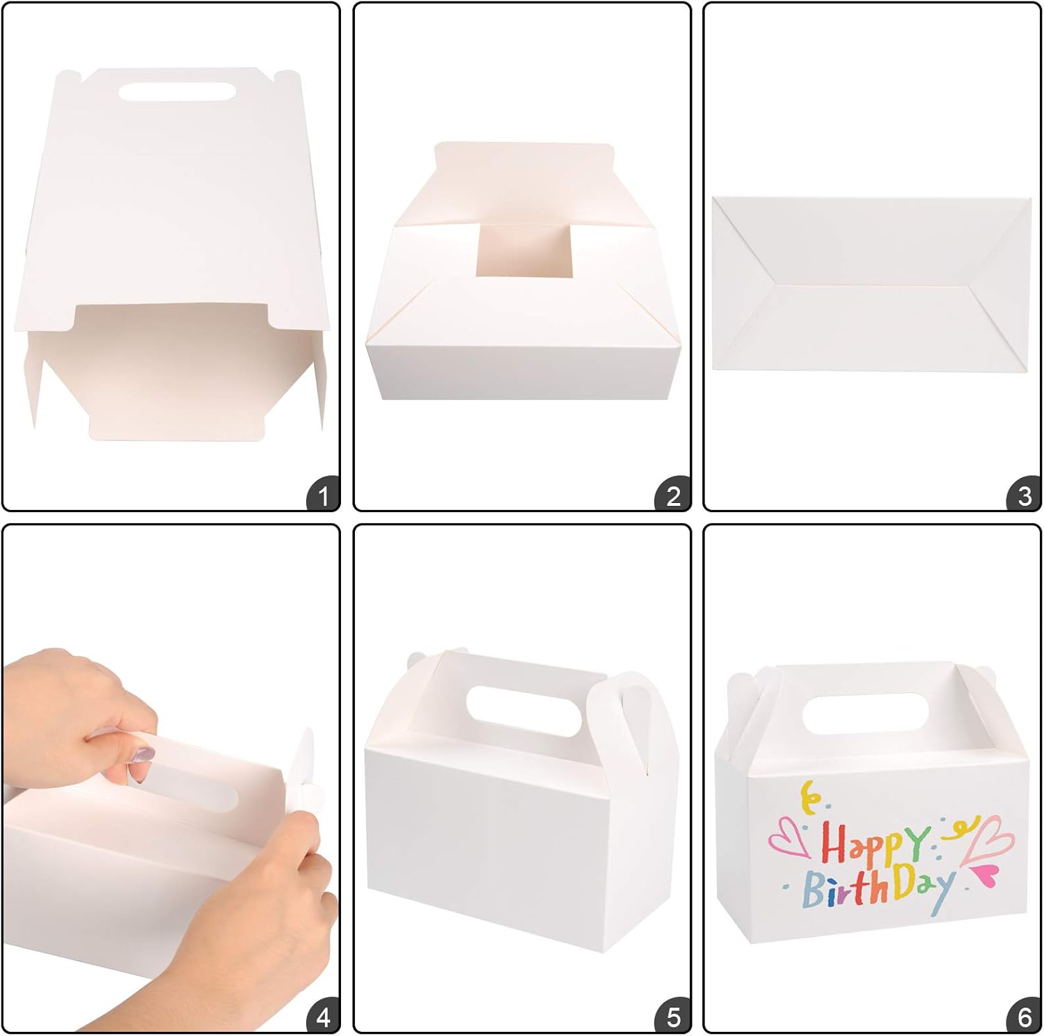 LOKQING White Treat Boxes for Parties 25 Pack