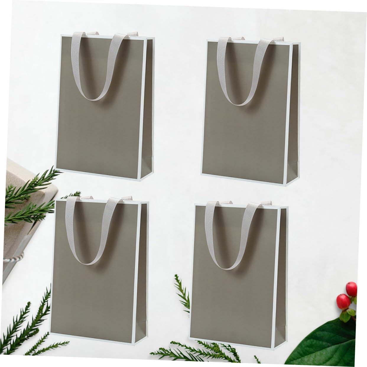 PartyKindom 4pcs Jewelry Packaging Bags with Ribbon Handles for Parties and Weddings