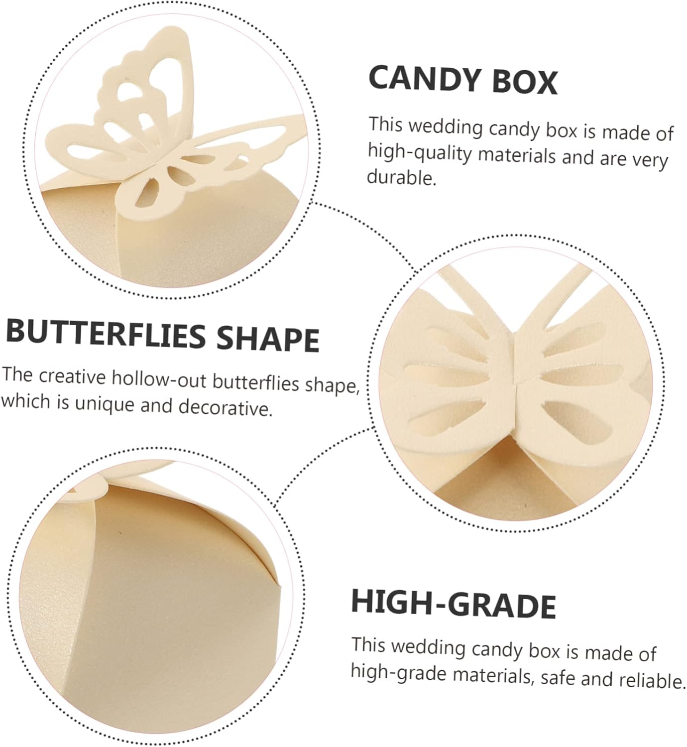 50pcs Butterfly Candy Boxes Wedding Favors for Parties