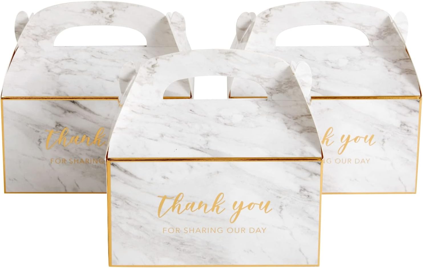 Sparkle and Bash Marble Thank You Gable Boxes Pack of 24