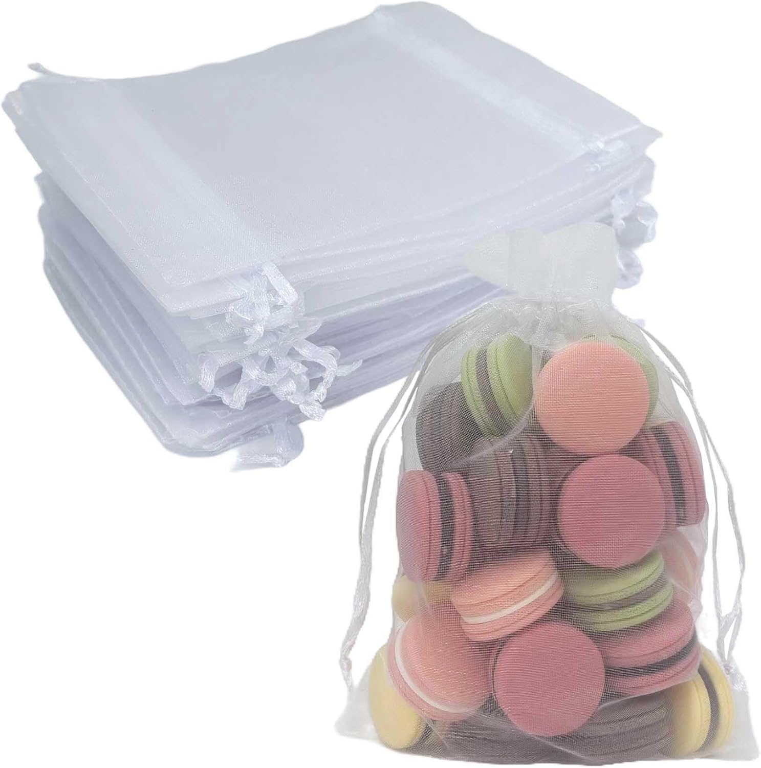 4x6 Inch Organza Gift Bags with Drawstring Set of 100