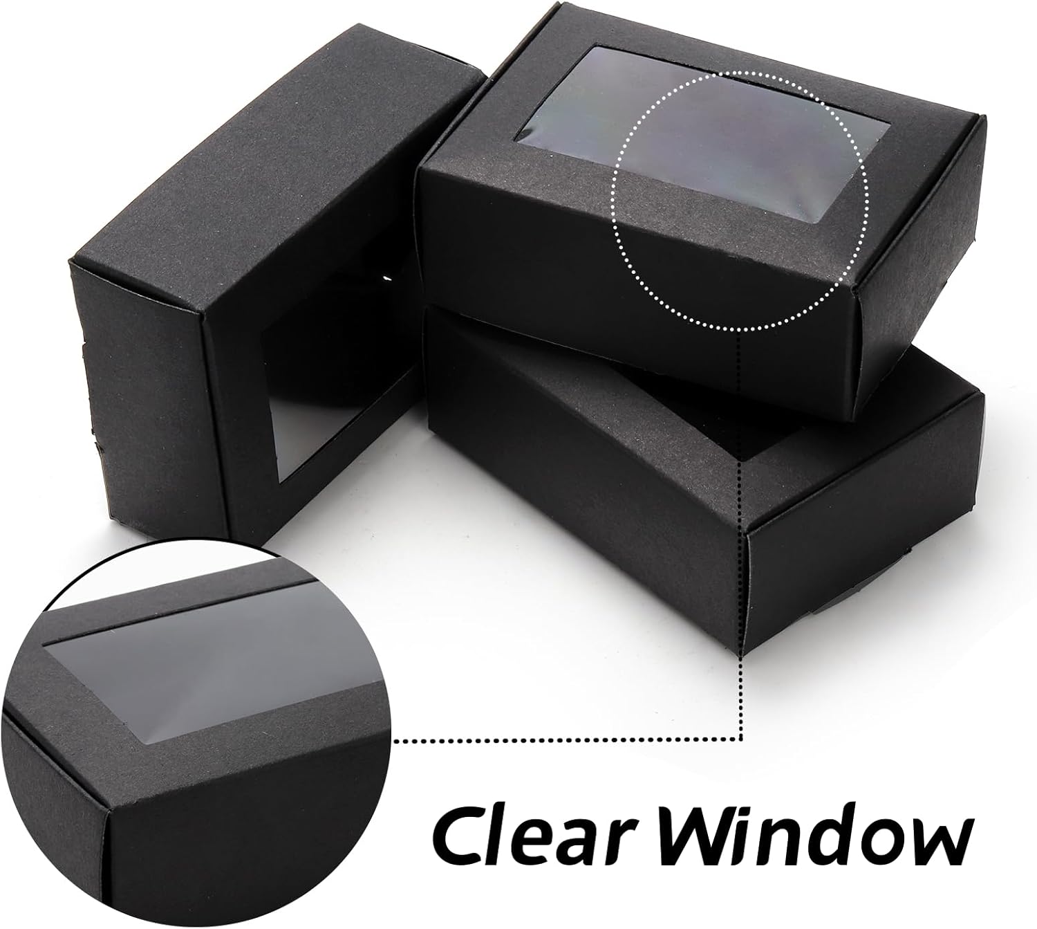 Lyellfe 100 Pack Kraft Soap Box with Window