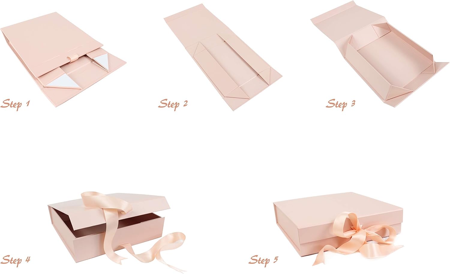 Pink Box 64x88x374 with Magnetic Lid and Ribbons