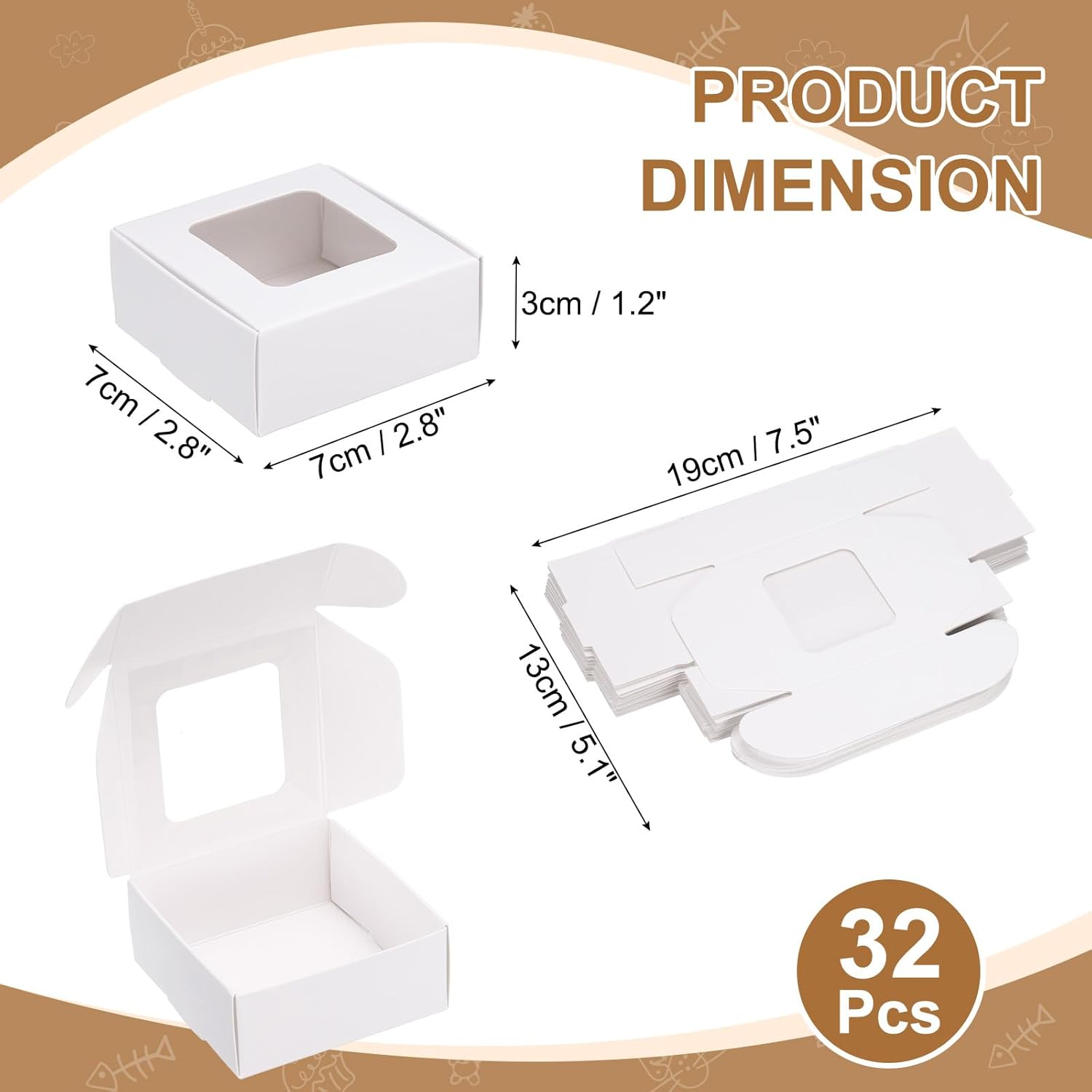 Uxcell 32Pcs Mini Kraft Soap Boxes with Clear Window