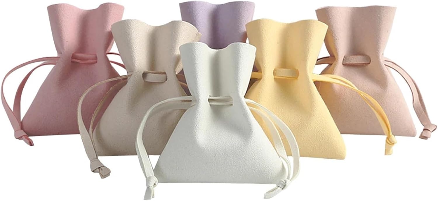 20pcs 8x10cm Microfiber Jewelry Drawstring Pouches Gray