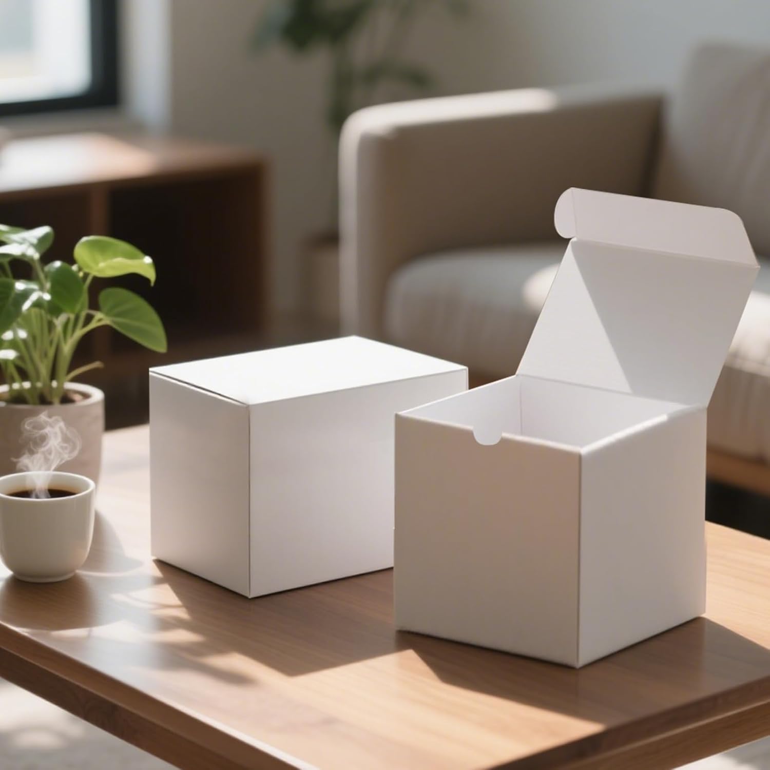 SHIPKEY 100PCS White Cardboard Gift Boxes with Lids