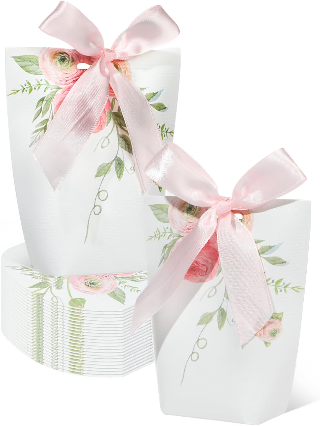 Liobelon 24 Pcs Floral Gift Boxes With Ribbons