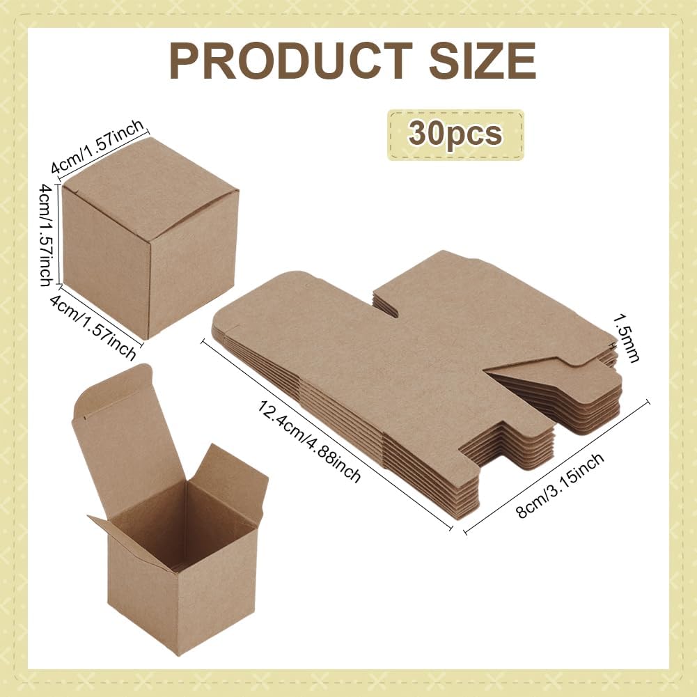 PH PandaHall 30pcs Mini Square Paper Gift Boxes