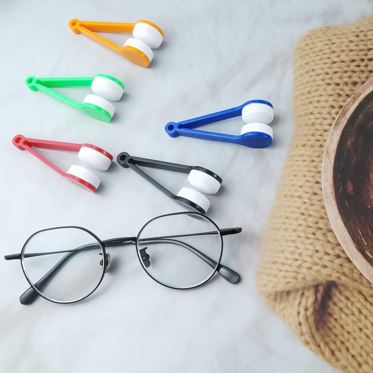GXXMEI 20PCS Mini Glasses Microfiber Cleaner Brush