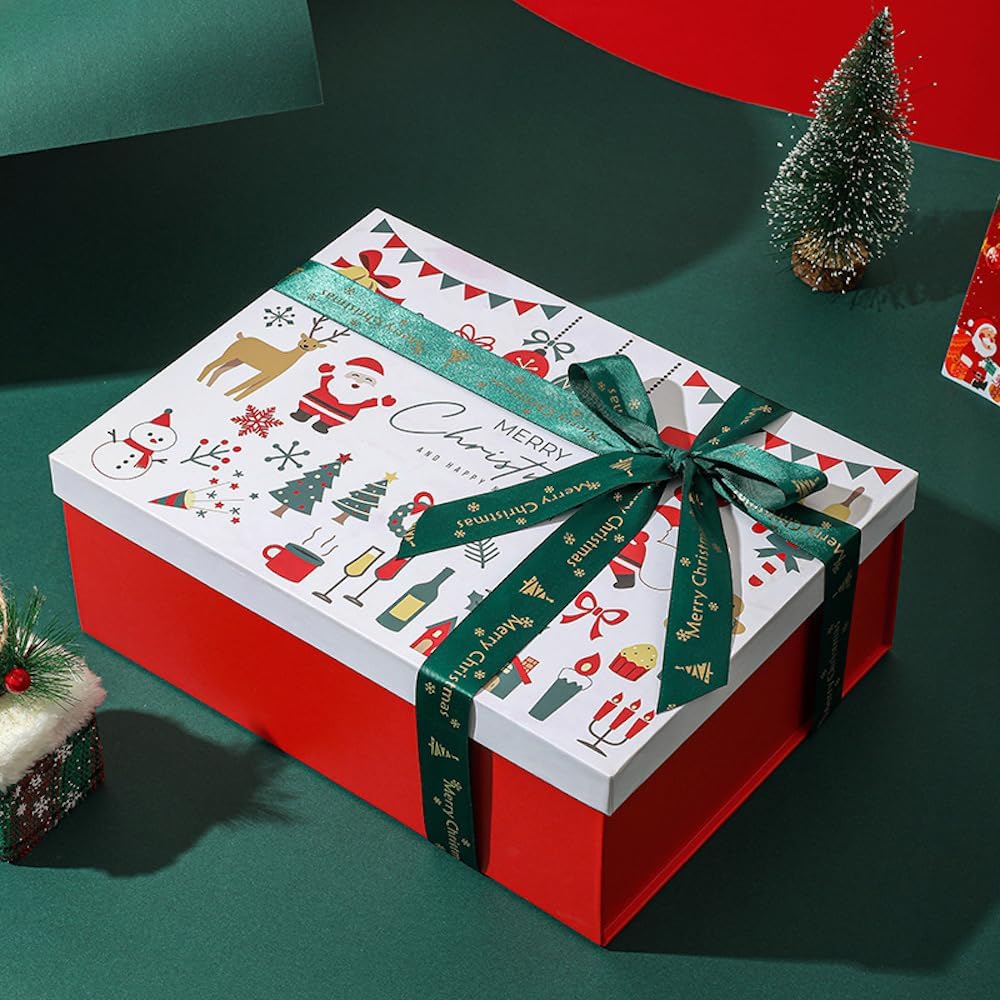 White Christmas Gift Boxes with Lids Pack of 1