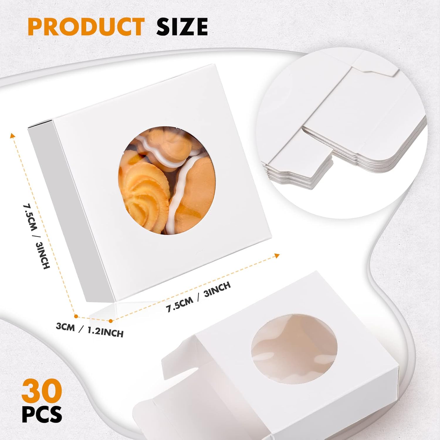 Chinco 30 Pcs Kraft Paper Gift Boxes with Clear Window