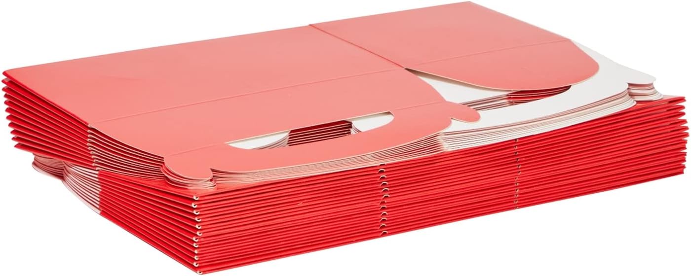 Juvale 24-Pack Red Gable Boxes with Handles