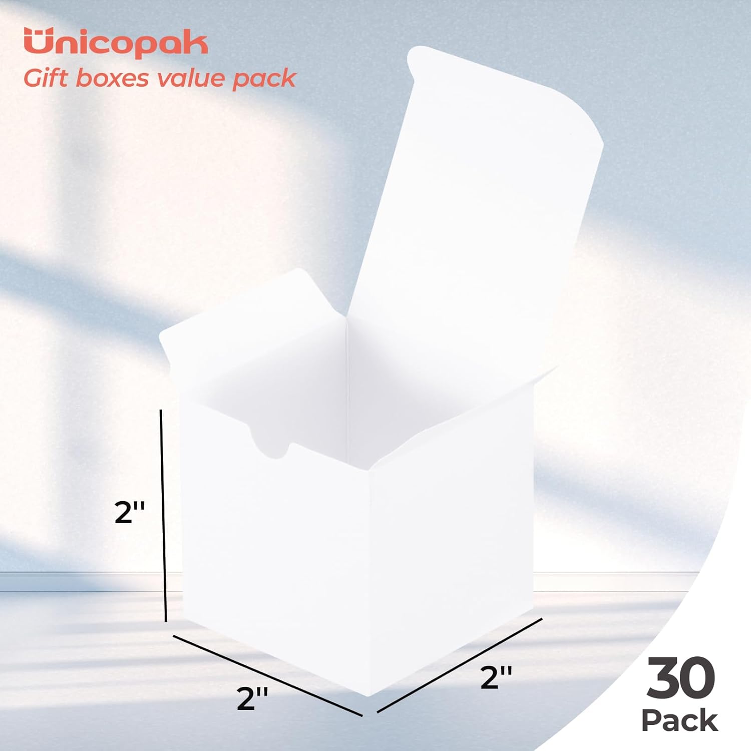 UnicoPak 30 Pack White Small Gift Boxes