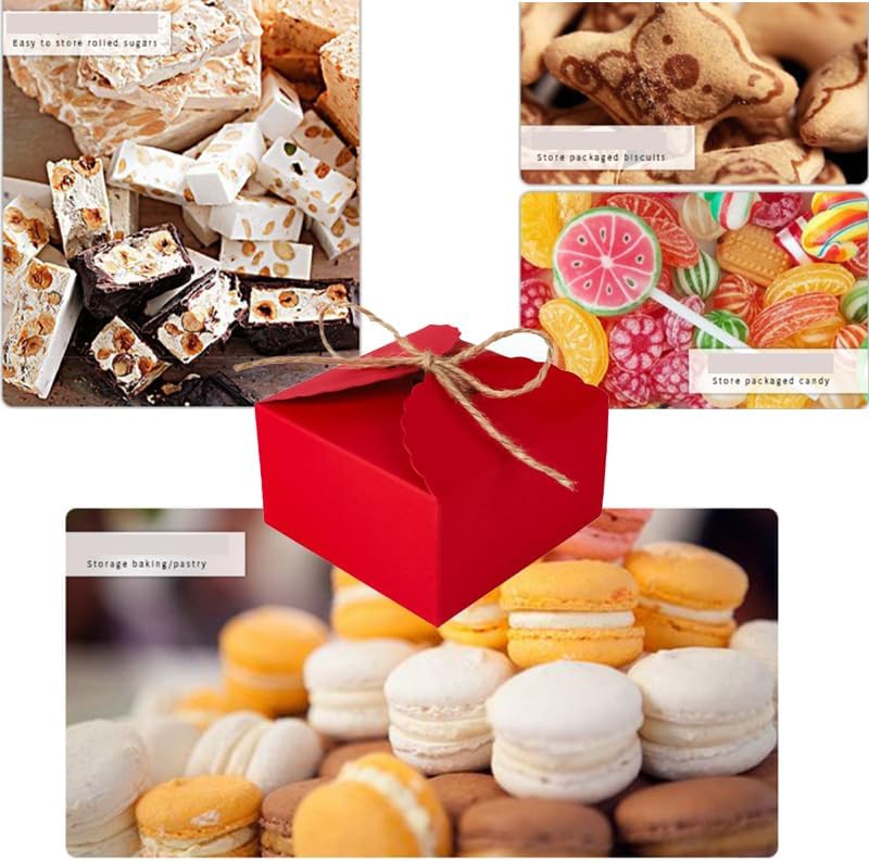 20pcs Red 9x9x5cm Gift Boxes for Baked Goods