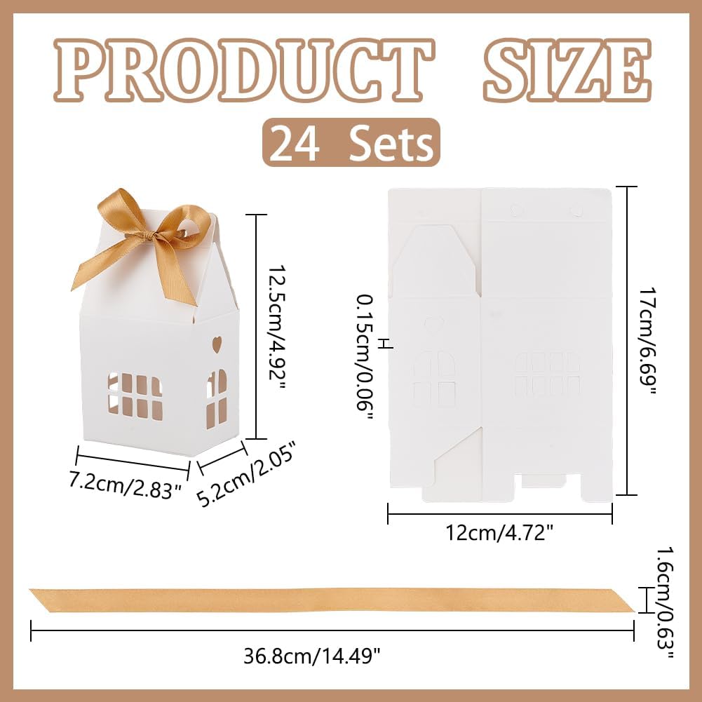 Nbeads 24 Pcs House Shaped Gift Boxes for Wedding