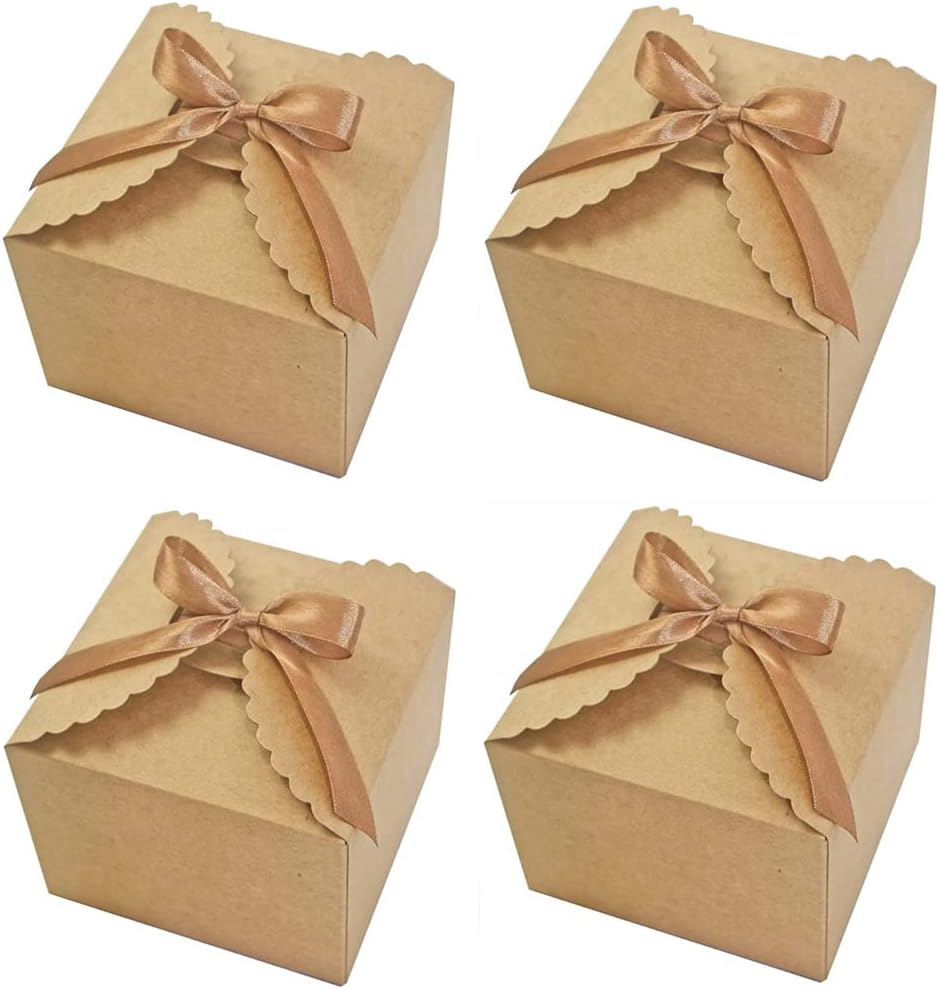 KUPOO Brown Gift Boxes 20PCS Small Kraft Gift Box with Lid