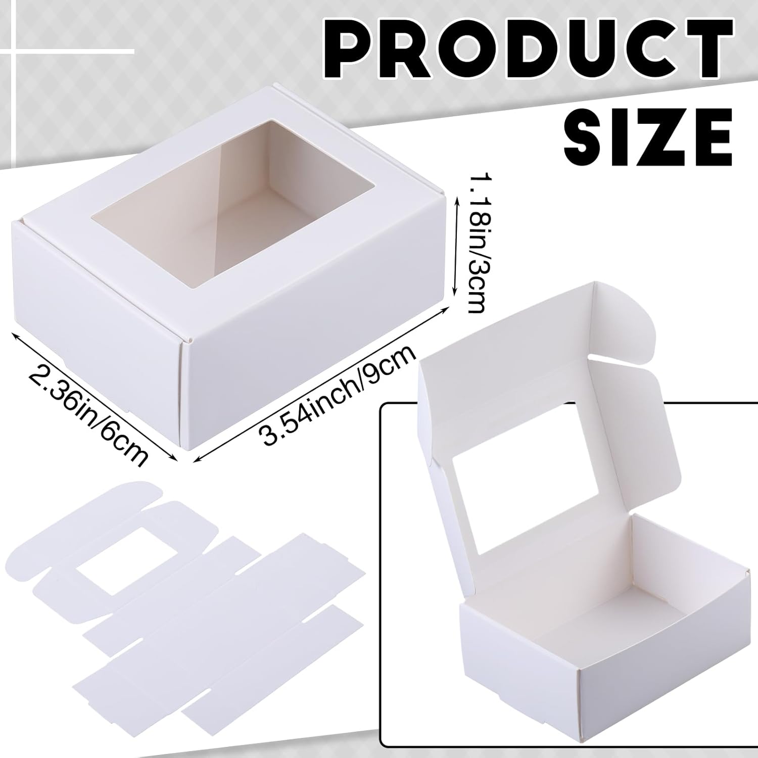 Zonon 100 Piece Kraft Soap Boxes with Clear Window