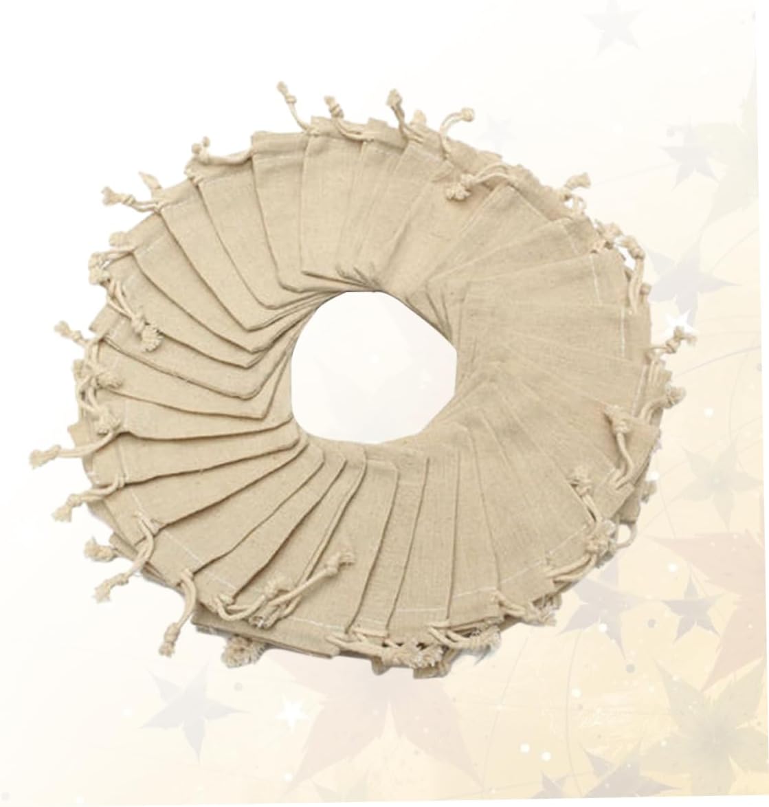 NIYANGLE 50pcs Burlap Drawstring Pouches for Jewelry Candy Party Favors