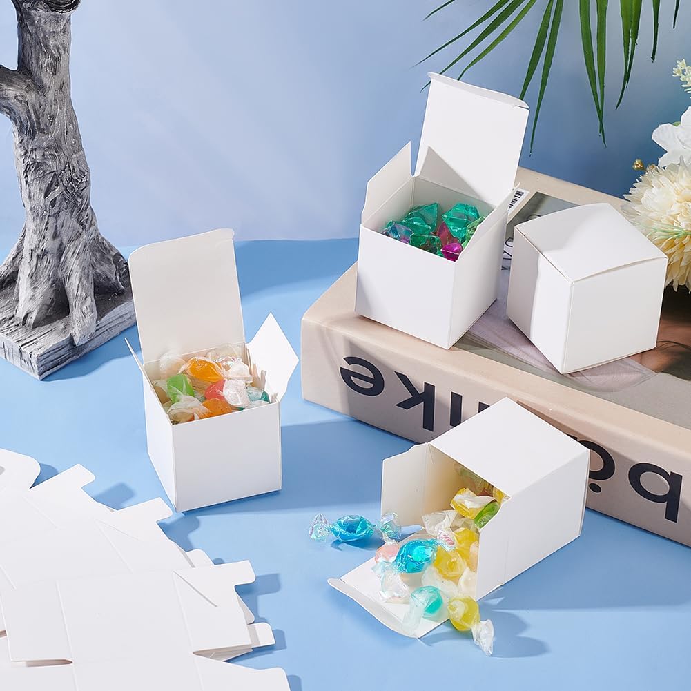 BENECREAT 60PCS White Gift Boxes with Lids for Wrapping and Parties