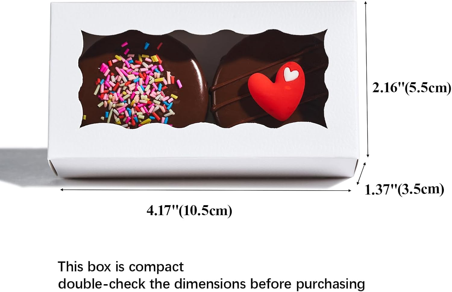 24PCS Elegant White Double Favor Boxes with Clear Window