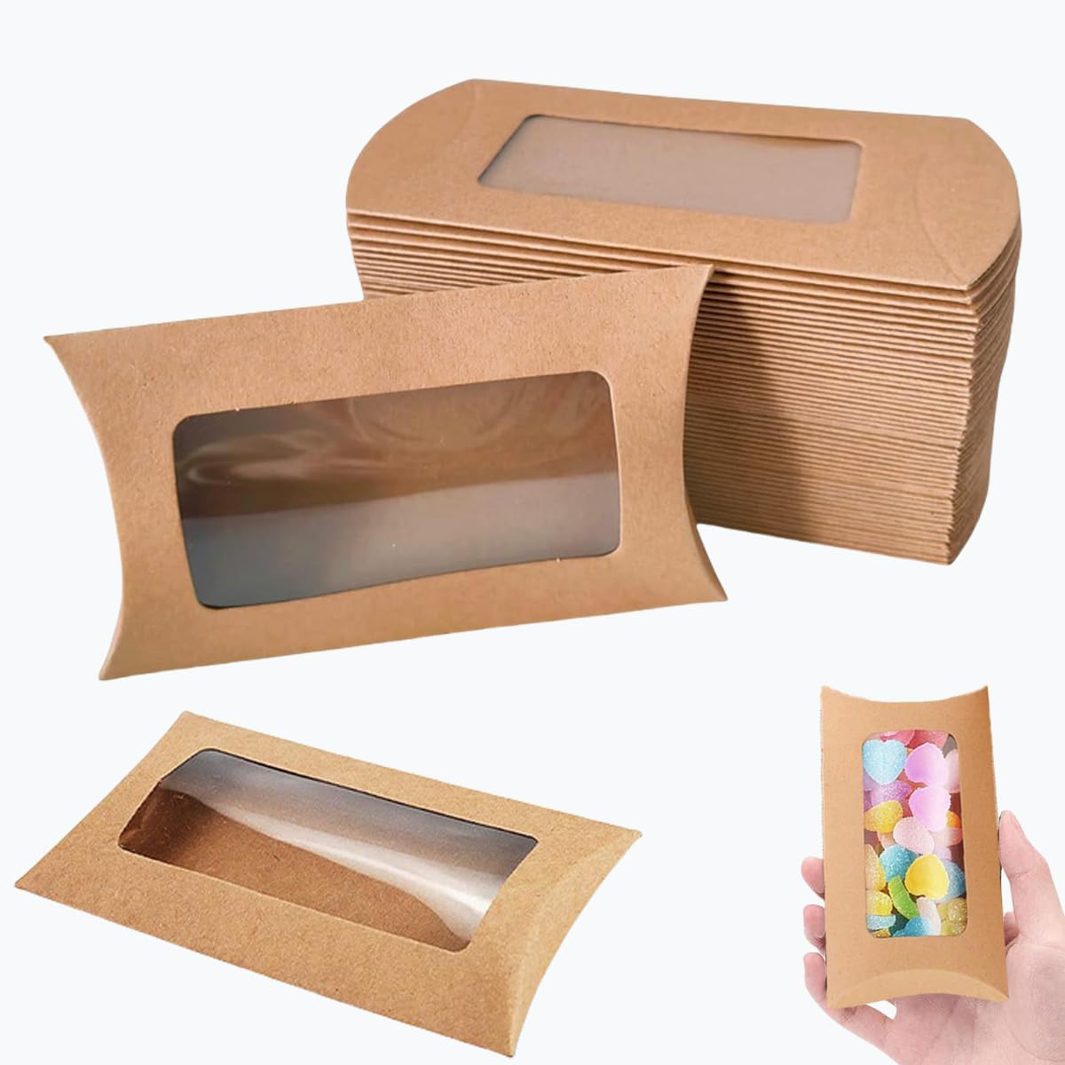 40 Pcs Pillow Gift Boxes with Clear Windows 1