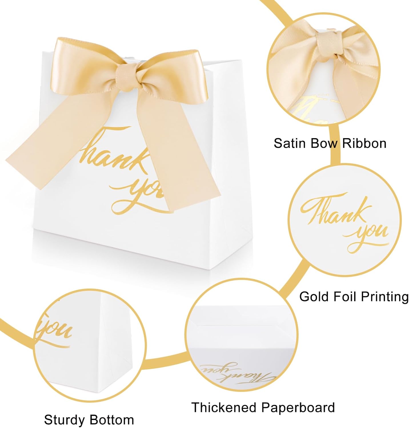 SHAIDOJIO 24Pcs Mini Gift Bags with Gold Bow