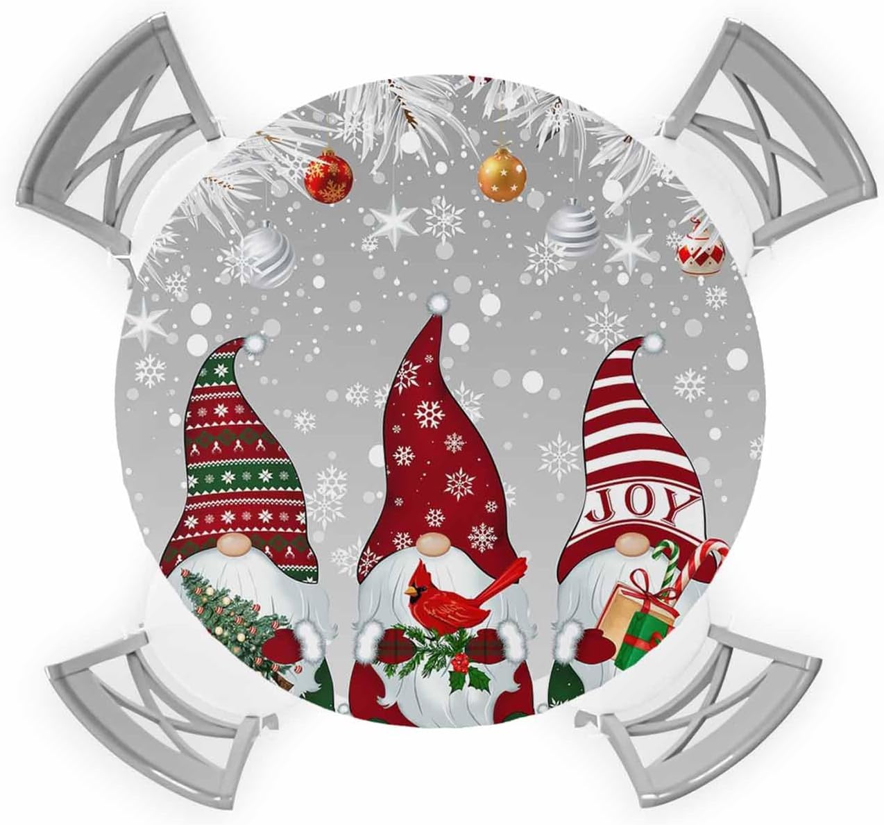 ZOE GARDEN Christmas Gnomes Waterproof Table Cover