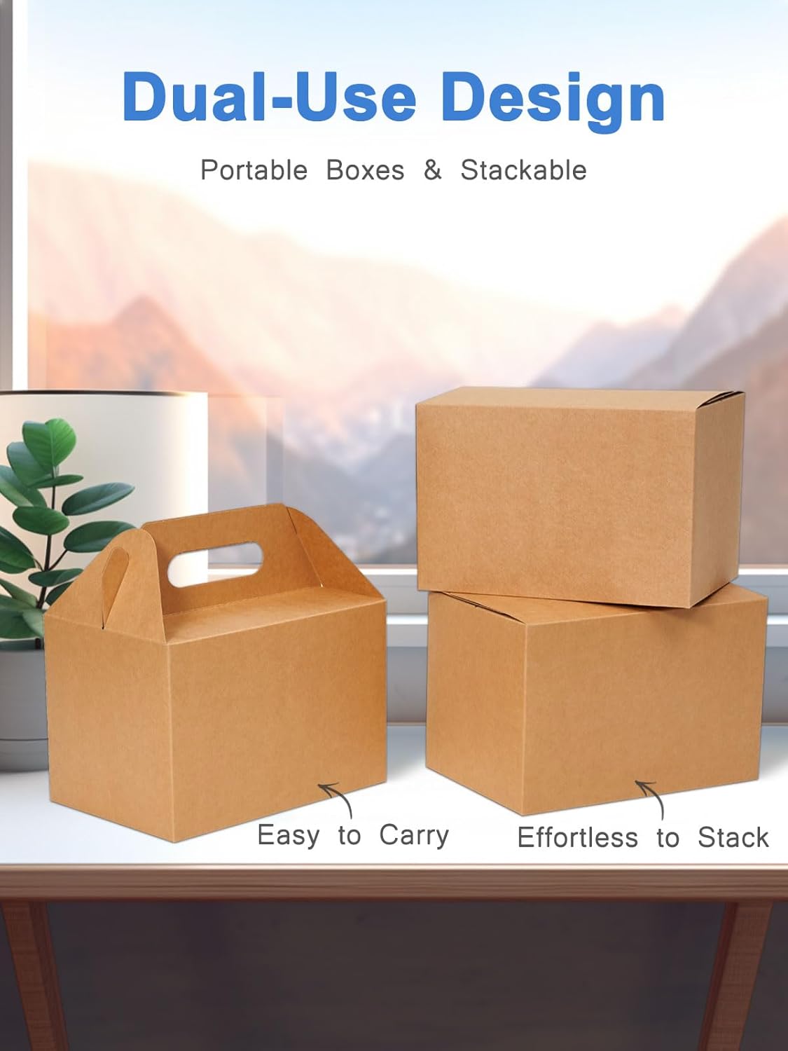 Shallive 15 Pcs Large Treat Boxes With Handle