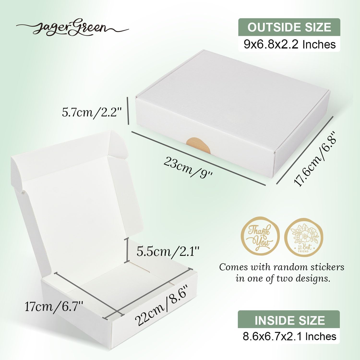 JagerGreen White Gift Box with Lid Pack of 10
