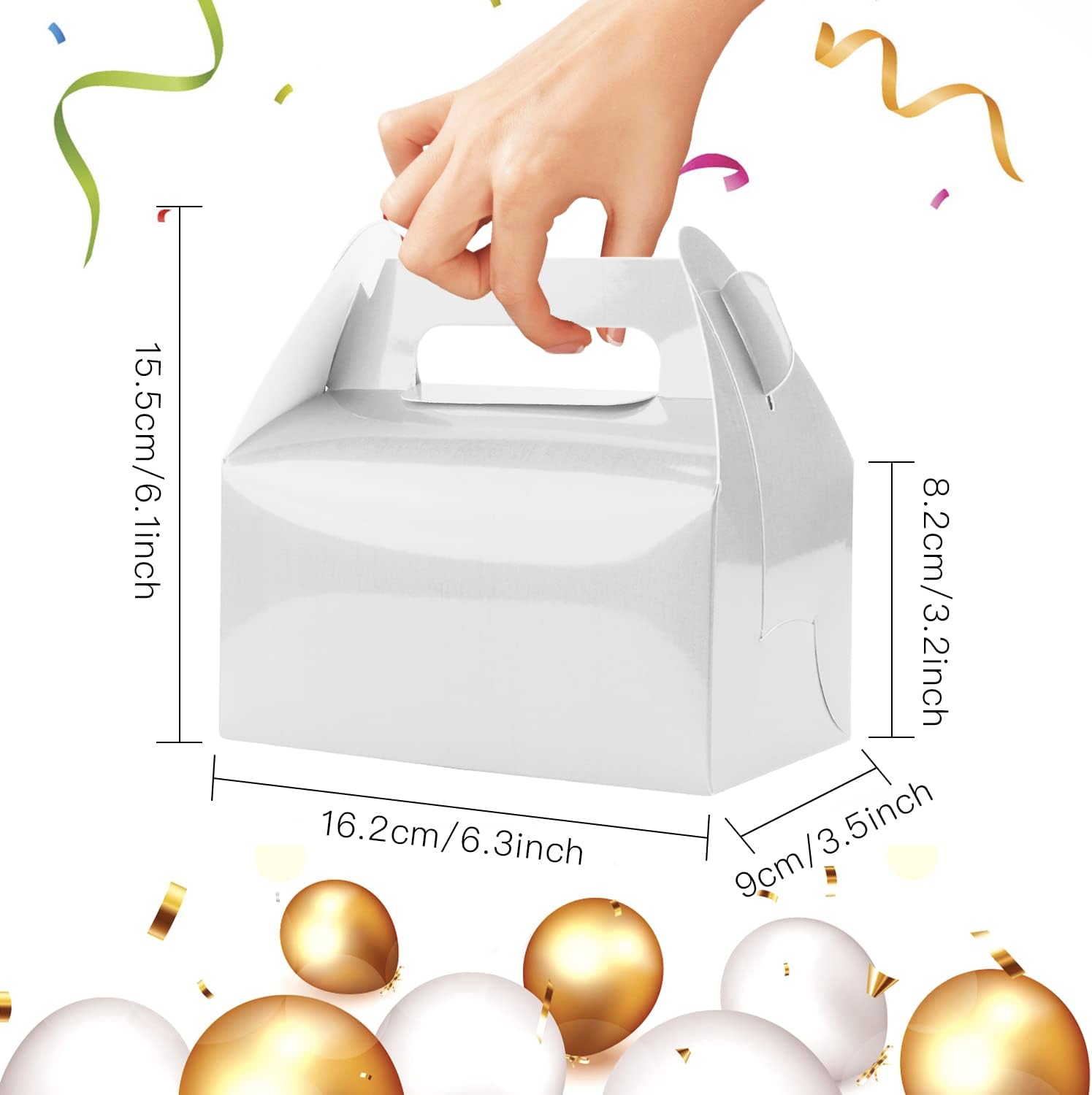 30 Pack Metallic Foil Gable Gift Boxes