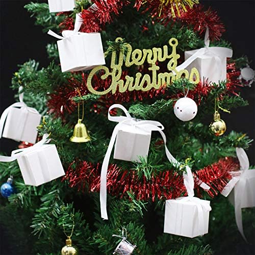 KPOSIYA 100 Pack 2x2x2 Inch White Gift Boxes with Ribbons