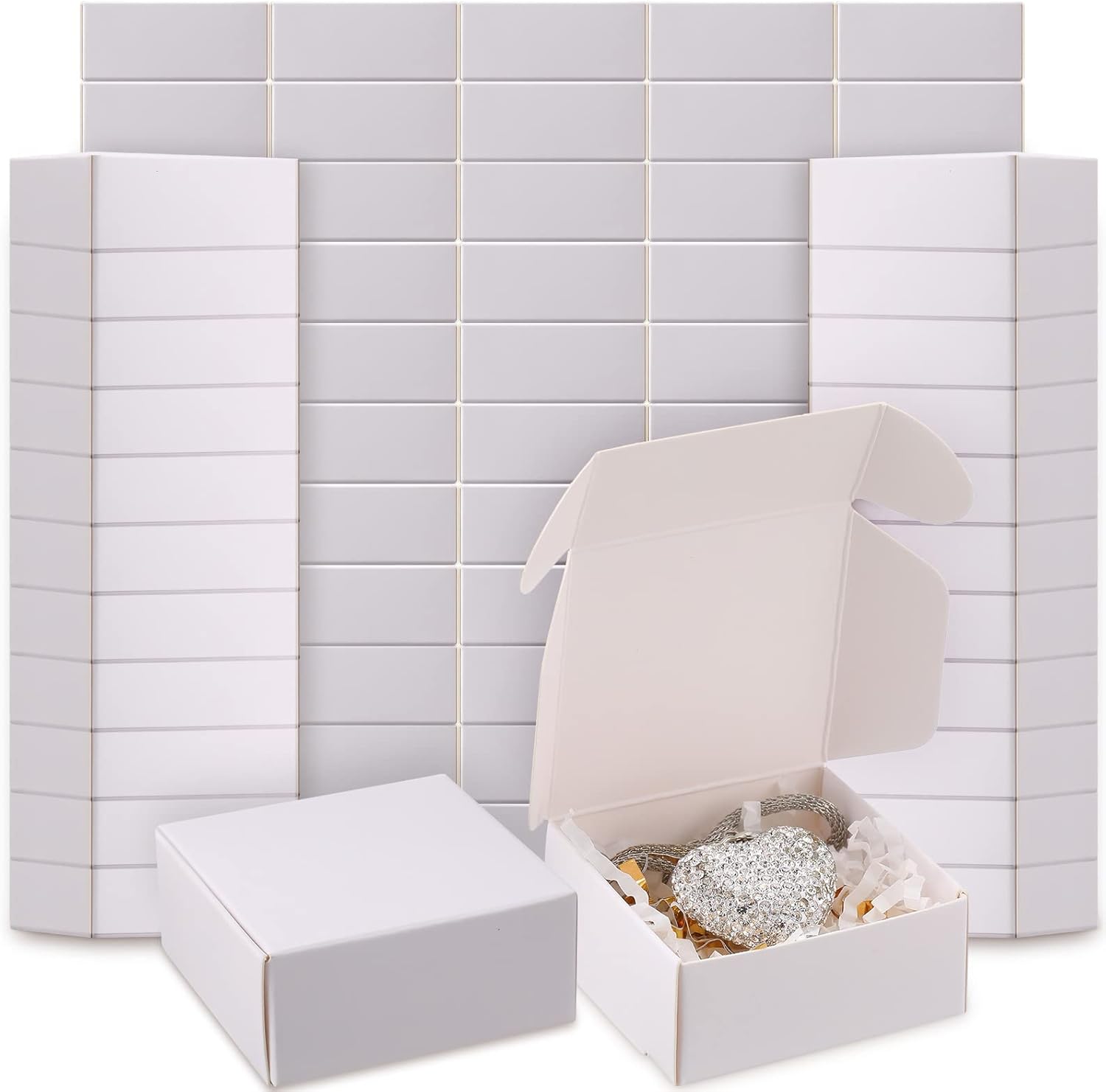 200 Pcs Small Kraft Gift Boxes for Jewelry Earrings Bracelets