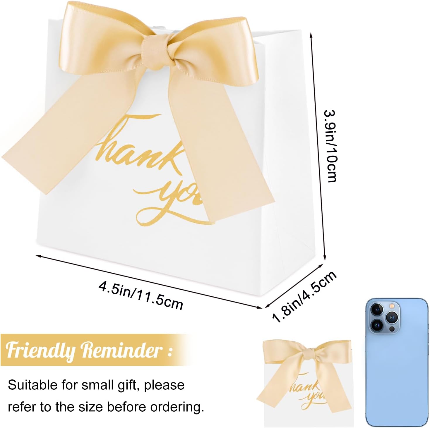 SHAIDOJIO 24Pcs Mini Gift Bags with Gold Bow