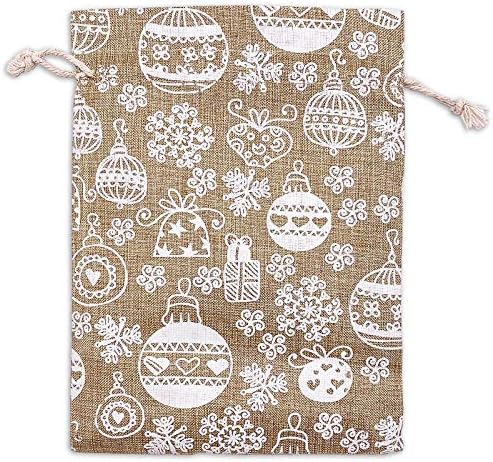 12-Pack 4x6 Reusable Jute Gift Bags with Drawstrings